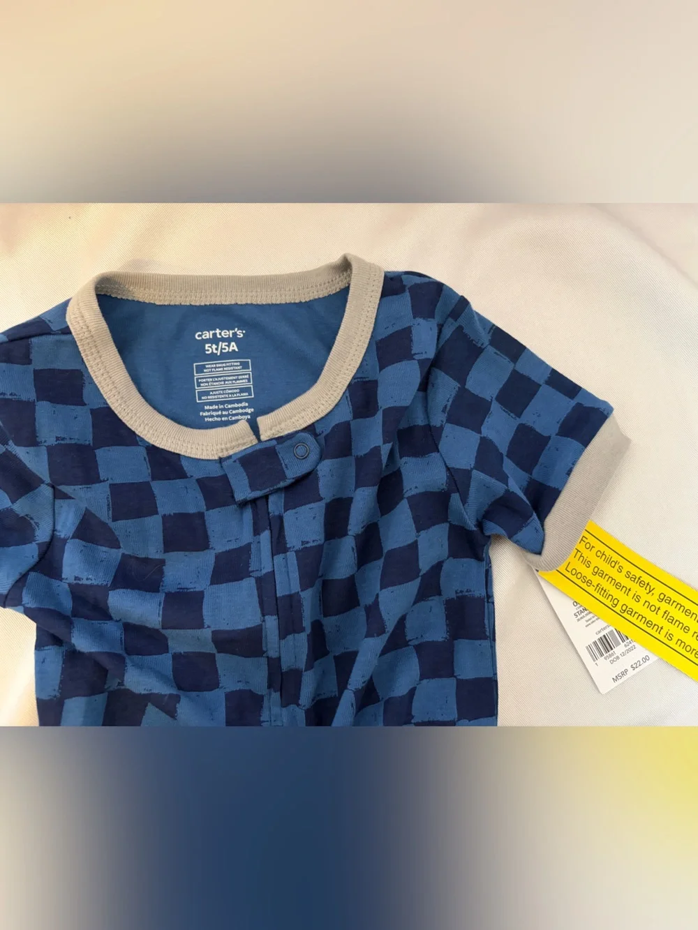 Carter’s Blue Checkered Kids One-Piece Romper